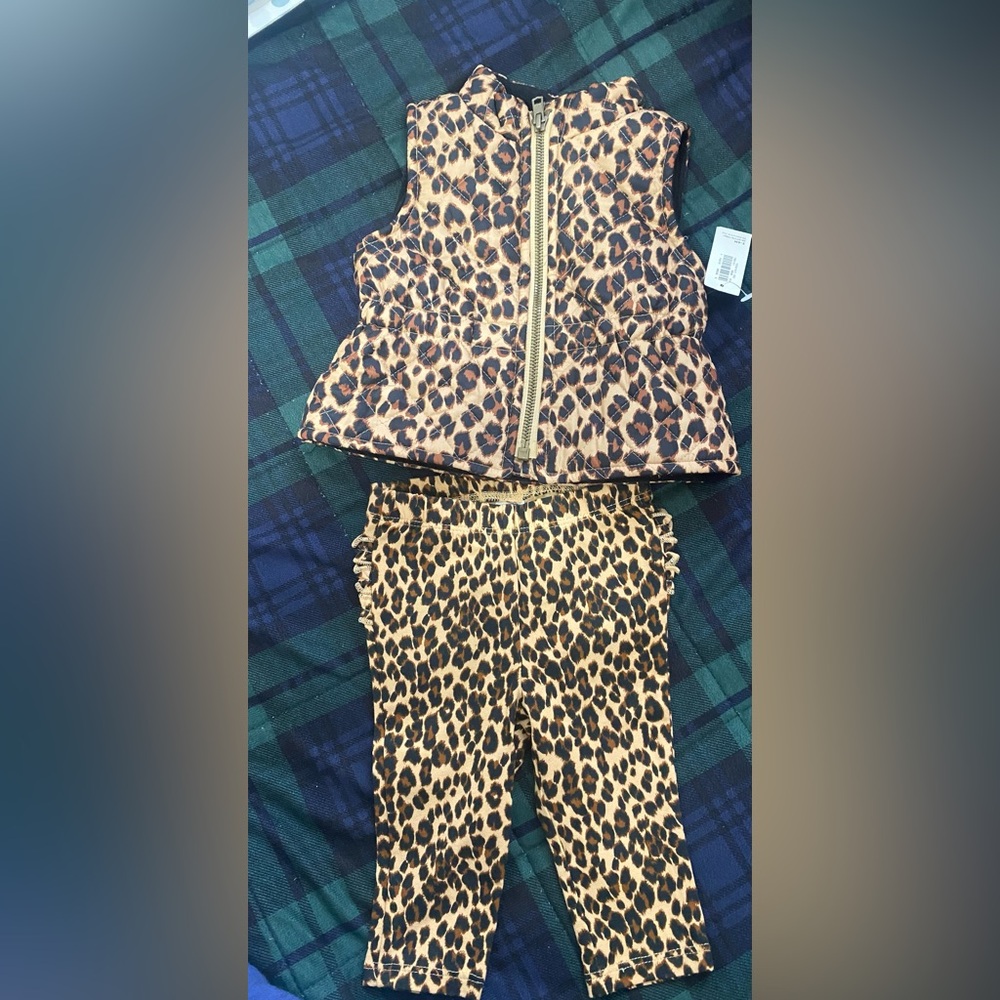 Leopard Print Vest and Pants Set